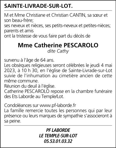 Profil de Catherine PESCAROLO